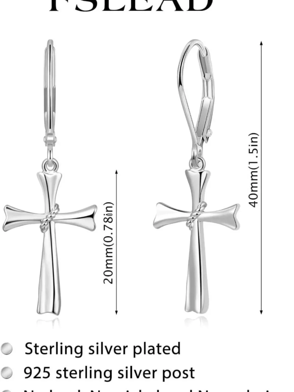 Elegant 14K Gold Butterfly Heart Cross Drop Earrings - Teardrop Dangle Hoops for - Picture 6 of 7